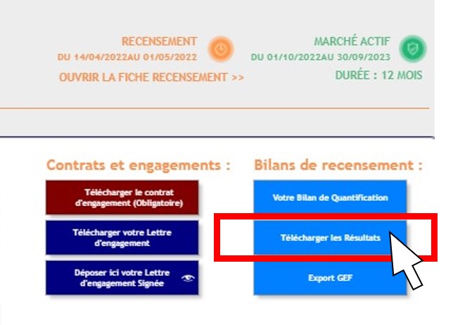Téléchargement des résultats de quantification 